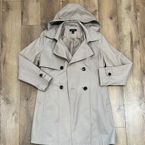 Halogen Belted Beige Trench Coat With Hood